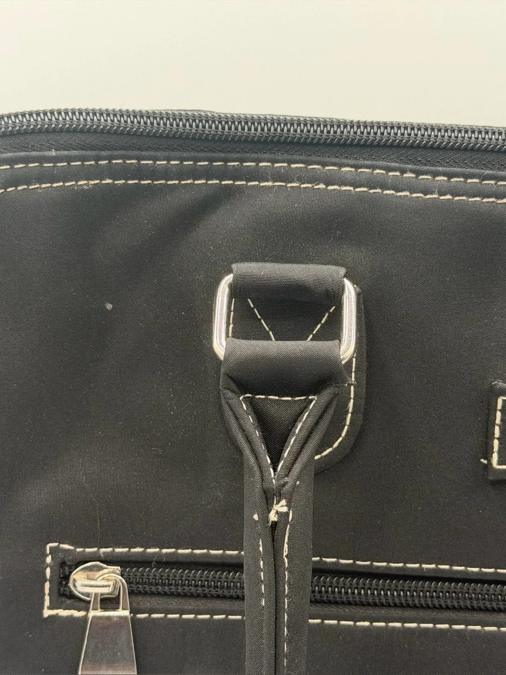 Franklin Covey Black Nylon Laptop Briefcase Business Tote Computer Bag